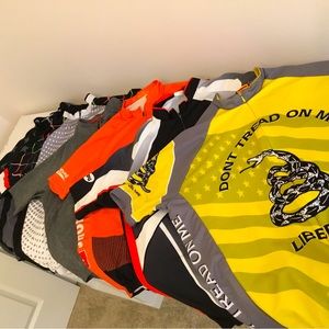 BUNDLE of 6 MENS SIZE L RACE JERSEYS